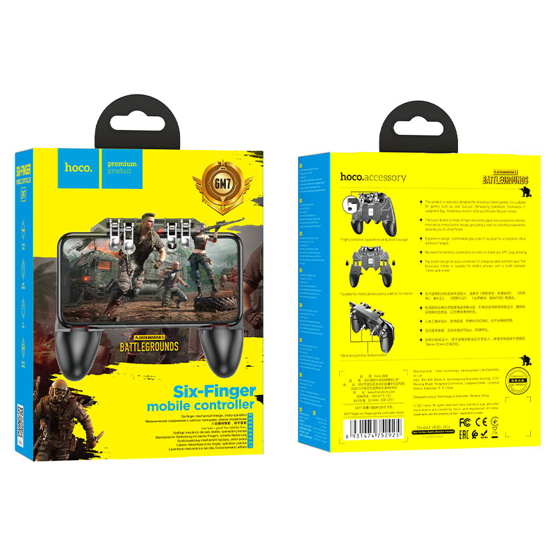 Ігровий контролер для мобільного HOCO GM7 Eagle six finger game controller Black — Ігрові контролери для телефонів — фото 2