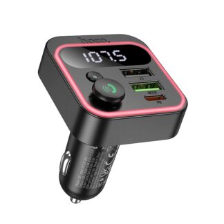 АЗП з FM-модулятором HOCO E85 Tiger PD20W+QC3.0 car BT FM transmitter Black — АЗП з FM-модулятором