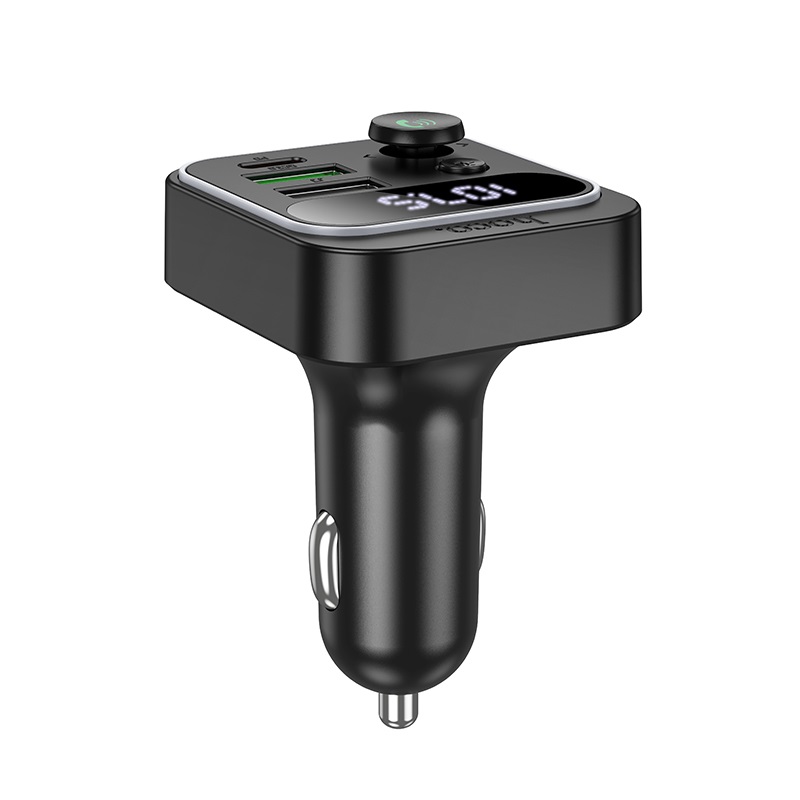 АЗП з FM-модулятором HOCO E85 Tiger PD20W+QC3.0 car BT FM transmitter Black — АЗП з FM-модулятором — фото 5