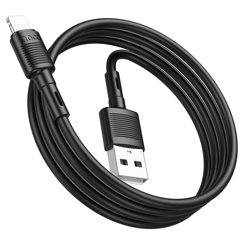 Кабель HOCO X83 USB to iP 2.4A, 1m, PVC, PVC connectors, Black — USB to iP — фото 4