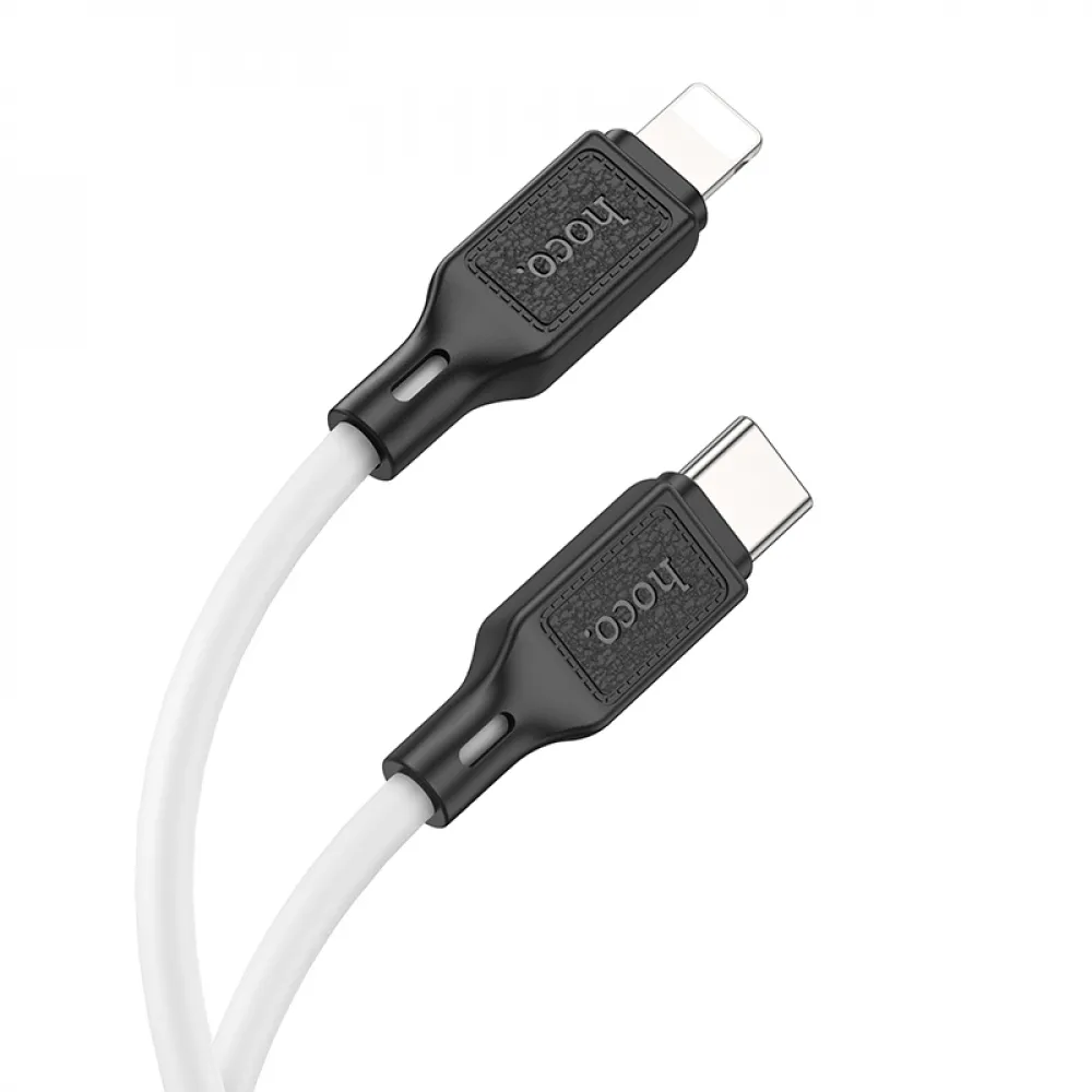 Кабель HOCO X90 Cool silicone PD charging data cable for iP White — Type-C to iP — фото 3