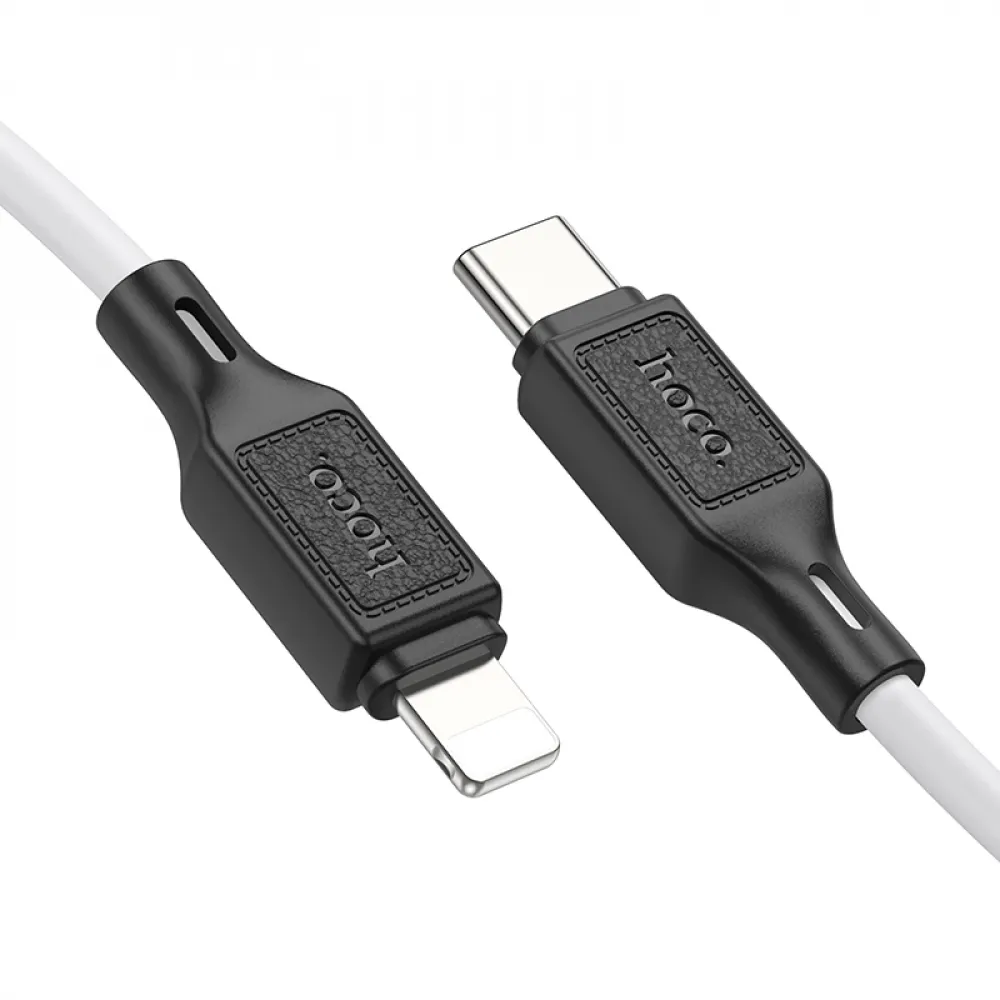 Кабель HOCO X90 Cool silicone PD charging data cable for iP White — Type-C to iP — фото 4