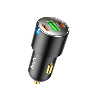Автомобільний зарядний пристрій Hoco NZ6 PD45W 3-port(2C1A) car charger Black