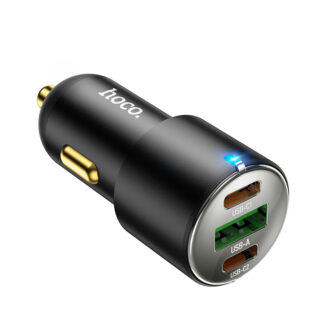 Автомобільний зарядний пристрій HOCO NZ6 PD45W 3-port(2C1A) car charger Black — Автомобільні зарядні пристрої — фото 5