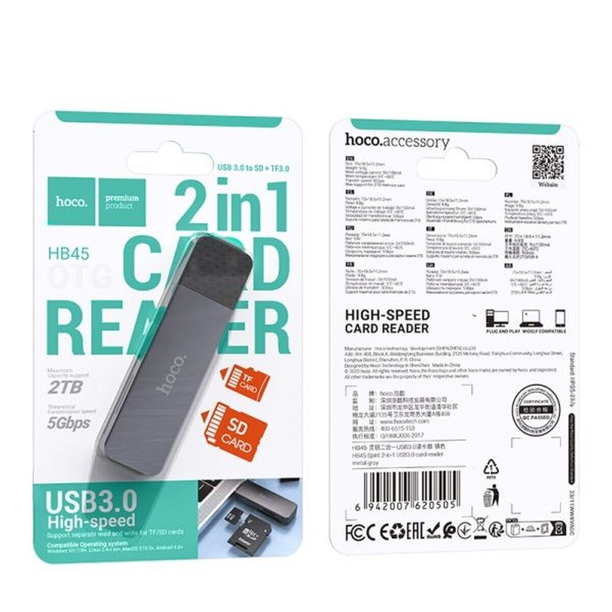 Кардрідер Hoco HB45 Spirit 2-in-1 USB 3.0 — фото 2