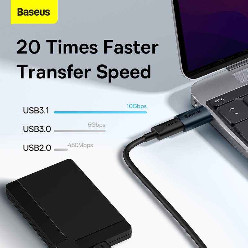 Адаптер Baseus Ingenuity Series Mini OTG Adaptor USB 3.1 to Type-C Blue — фото 10