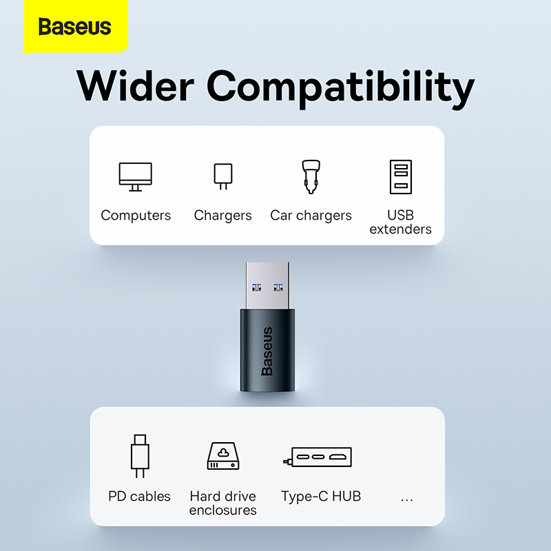 Адаптер Baseus Ingenuity Series Mini OTG Adaptor USB 3.1 to Type-C Blue — фото 14