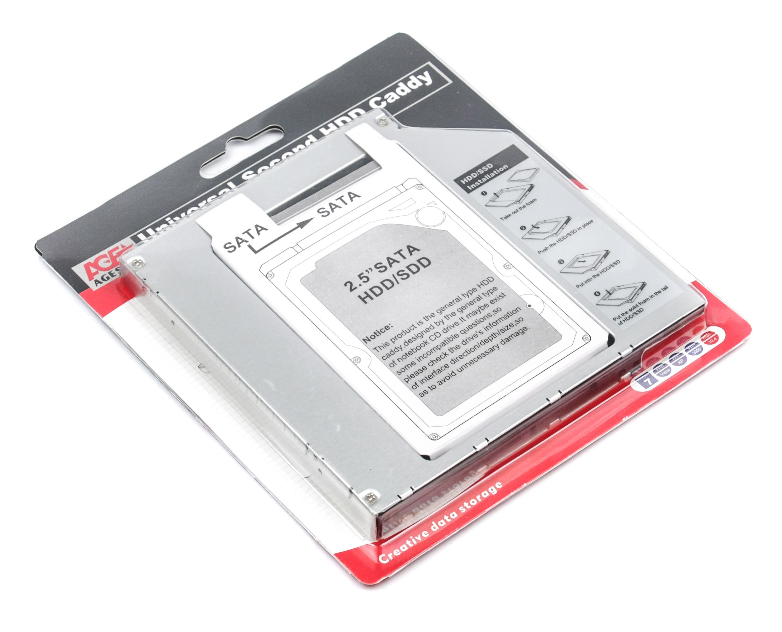 Адаптер HDD 2.5" для ноутбука у відсік CD-ROM 12.5 мм Agestar Ssmr2S — фото 2