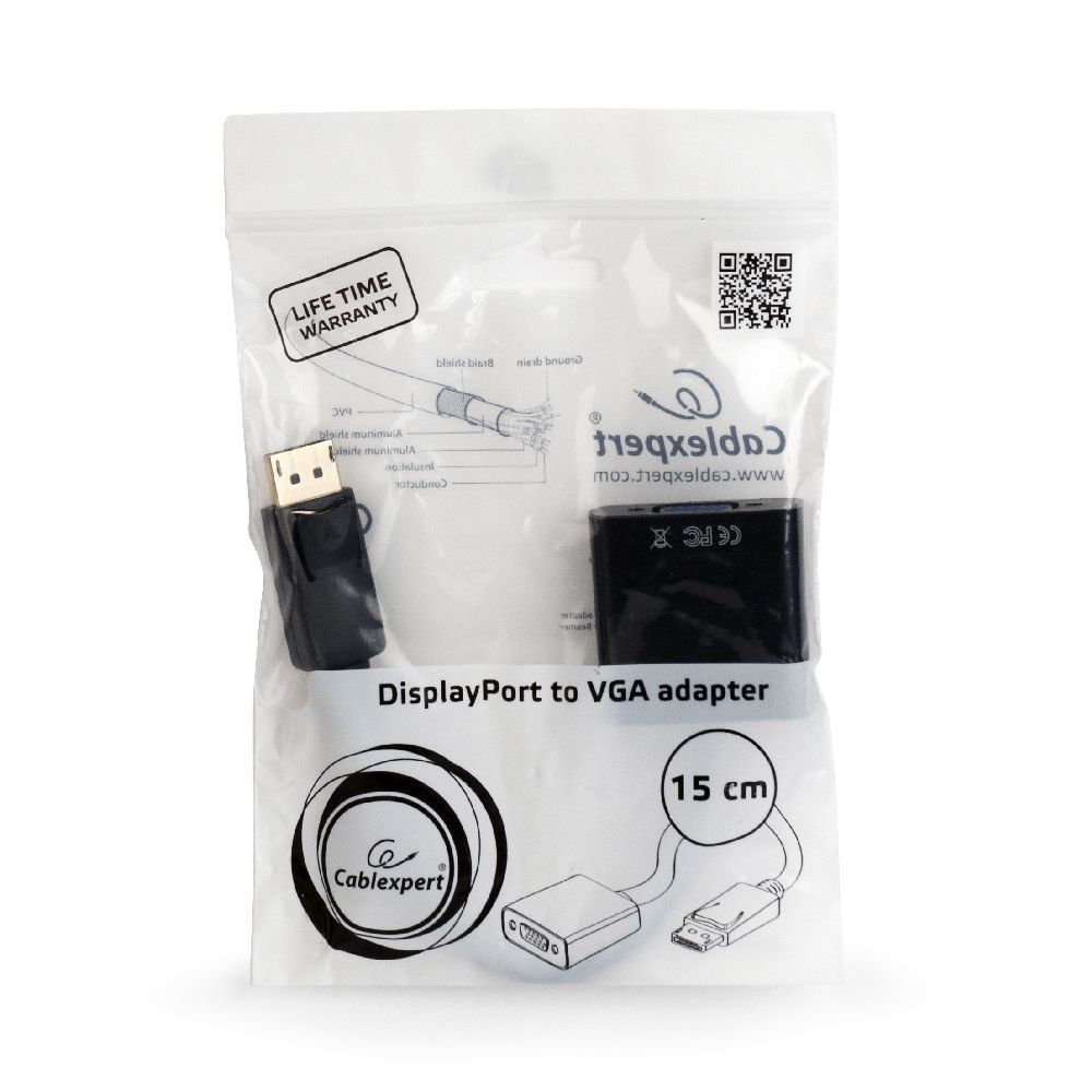 Адаптер-перехідник DisplayPort на VGA Cablexpert A-DPM-Vgaf-02 — фото 2