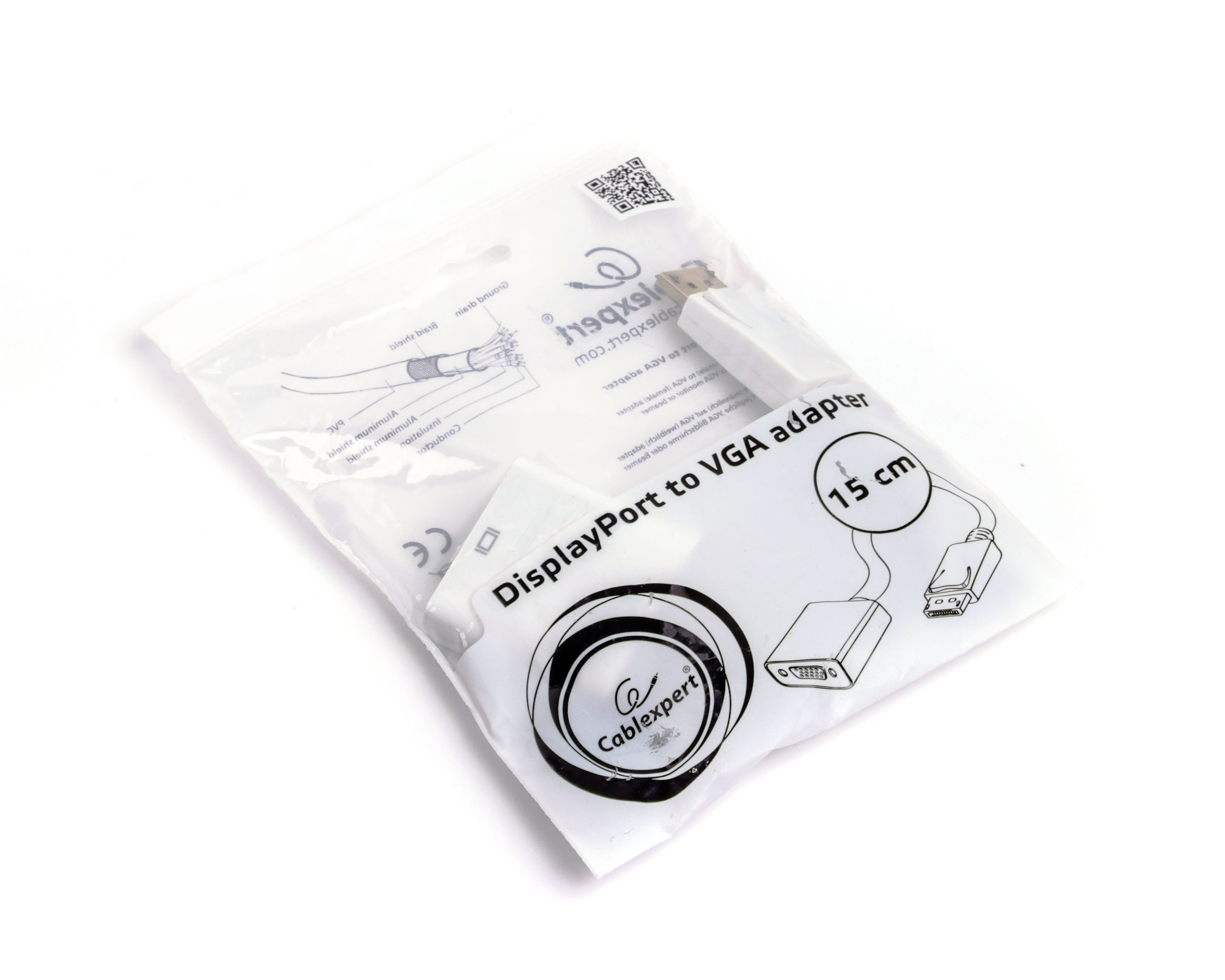 Адаптер-перехідник DisplayPort на VGA Cablexpert A-DPM-Vgaf-02-W — фото 2
