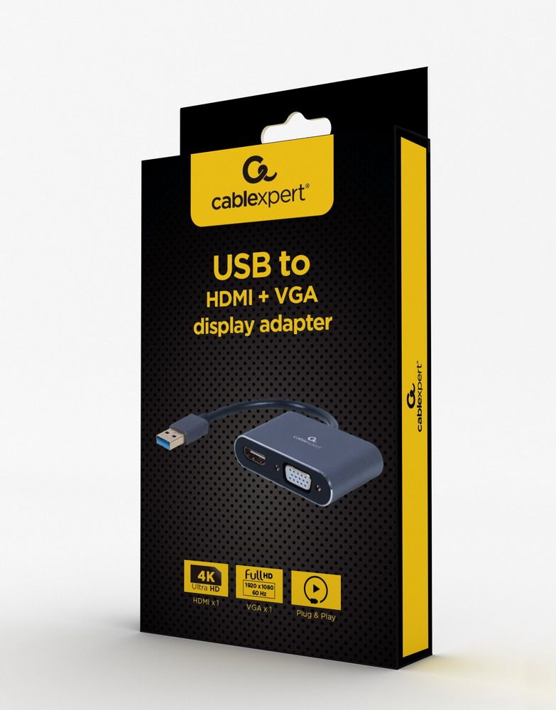 Адаптер-перехідник USB-A на Hdmi/VGA Cablexpert A-USB3-Hdmivga-01 — фото 3
