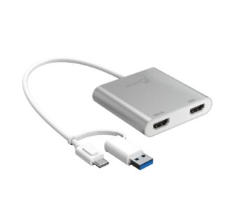 Адаптер-перехідник USB-C/A на 2 Hdmi (2 незалежних екрани) J5create