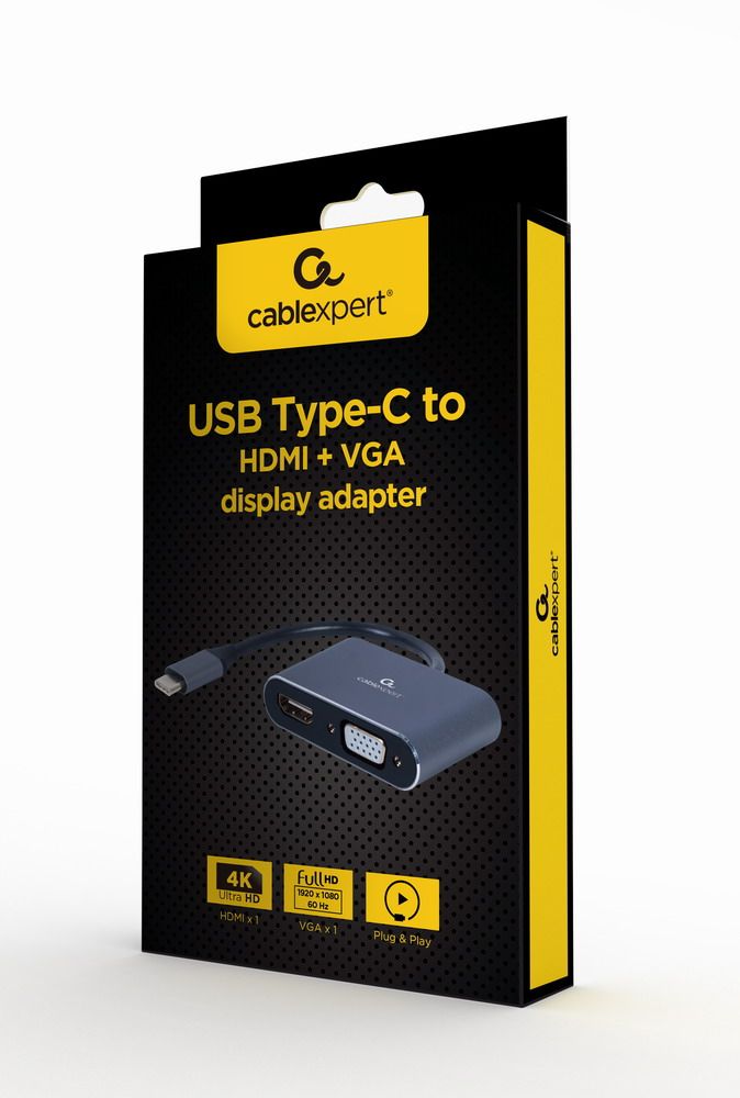 Адаптер-перехідник USB-C на Hdmi/VGA, 4 К 30 Гц Cablexpert — фото 3