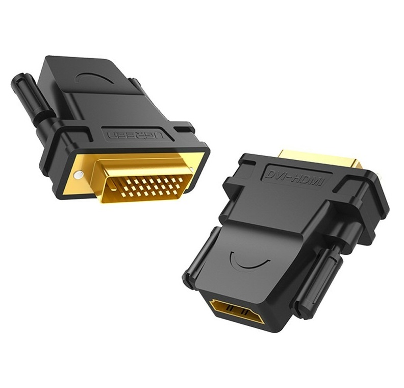 Адаптер UGREEN 20124 DVI 24+1 Male to HDMI Female Adapter (Black) (UGR-20124) — фото 3