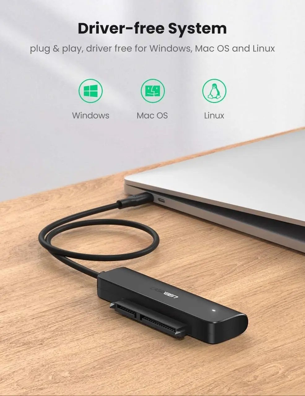 Адаптер UGREEN USB-C 3.0 to Sata для жорстких дисків — фото 5
