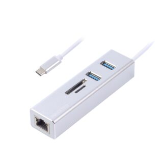 Адаптер, з USB на Gigabit Ethernet, 2 Ports USB 3.0 + microSD/TF