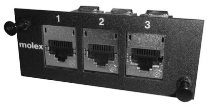 Адаптерна пластина PowerCat 6A для трьох екранованих модулів RJ45