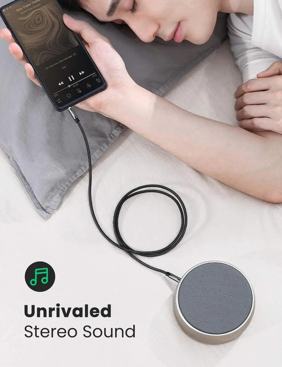 Аудіокабель UGREEN AV112 3.5 мм «тато» - «тато», чорний — фото 4