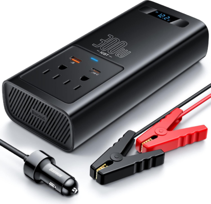 Автомобільний інвертор для електросамокатів Baseus IGBT Power Inverter 300W (110V US/JP ) Black + перехідник — фото 8