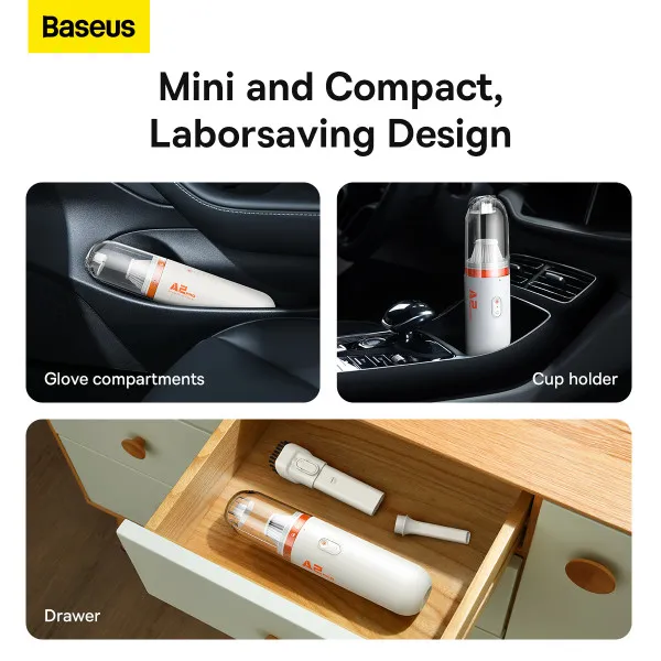 Автомобільний пилосос Baseus A2Pro Car Vacuum Cleaner(6000pa) White — фото 15