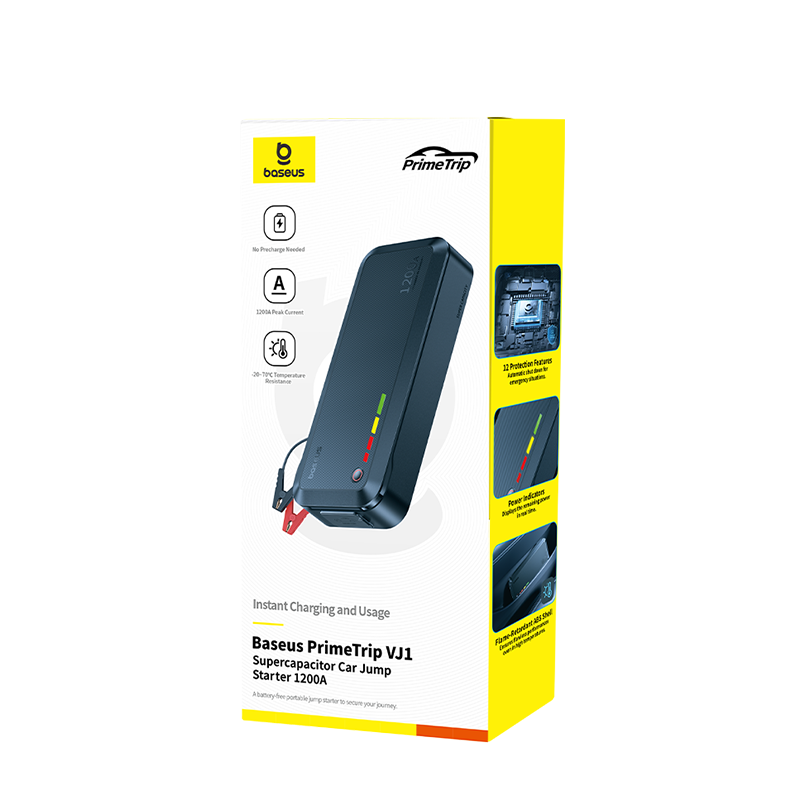Автомобільний пуско-зарядний пристрій Baseus PrimeTrip VJ1 Supercapacitor Car Jump Starter 1200A Cosmic Black — фото 3