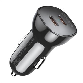 Автомобільний зарядний пристрій, 2 USB-C, 40 Вт, PD, чорний Choetech