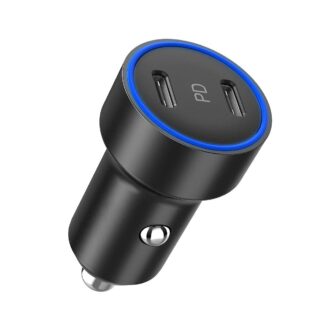 Автомобільний зарядний пристрій, 2 USB-C, 40 Вт, PD, чорний Choetech
