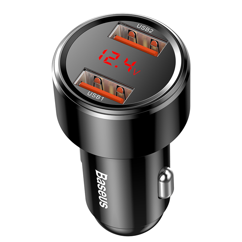 Автомобільний зарядний пристрій Baseus Magic Series Dual QC Digital Display 45W Black — фото 5