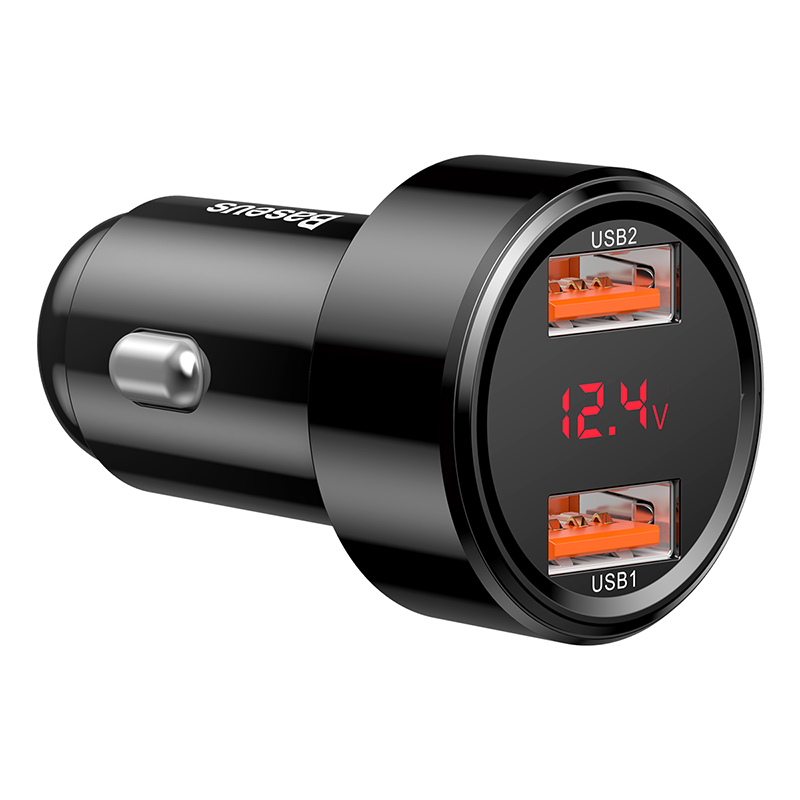 Автомобільний зарядний пристрій Baseus Magic Series Dual QC Digital Display 45W Black — фото 6
