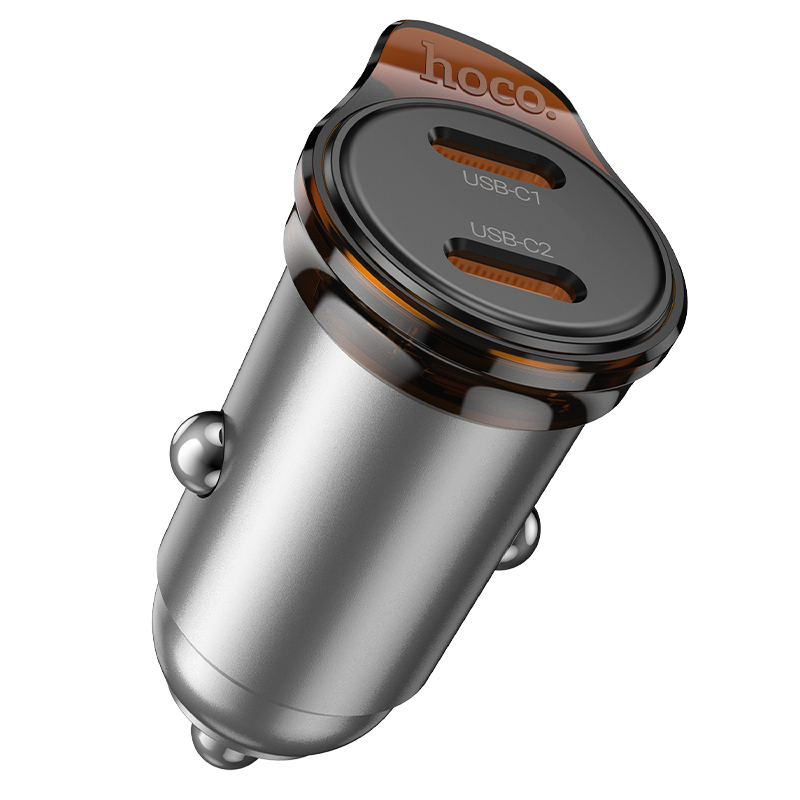 Автомобільний зарядний пристрій HOCO NZ16B Rigorous PD45W(2C) car charger Metal Grey — фото 8