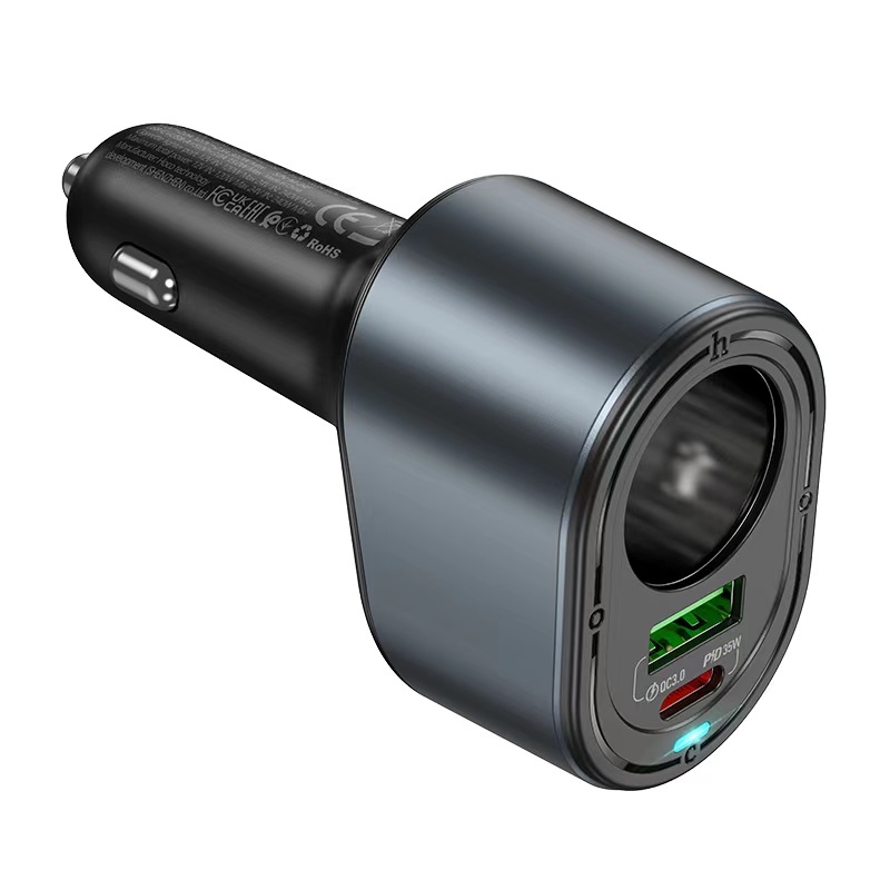 Автомобільний зарядний пристрій HOCO Z56 Friend PD35W+QC3.0 cigarette lighter car charger Black — фото 5