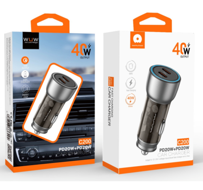 Автомобільний зарядний пристрій WUW C200 PD 20W +PD 20W — фото 3