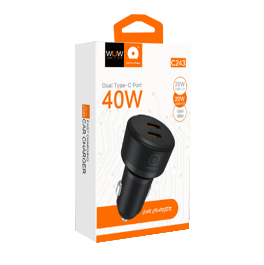 Автомобільний зарядний пристрій WUW-C243 PD20W+PD20W — фото 3