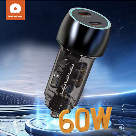 Автомобільний зарядний пристрій WUW-C283 PD30W+ PD30W black — фото 4