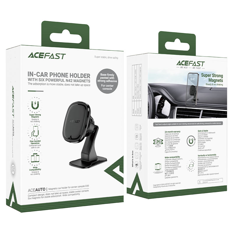 Автотримач для телефона ACEFAST D35 center console magnetic car holder Black — фото 3