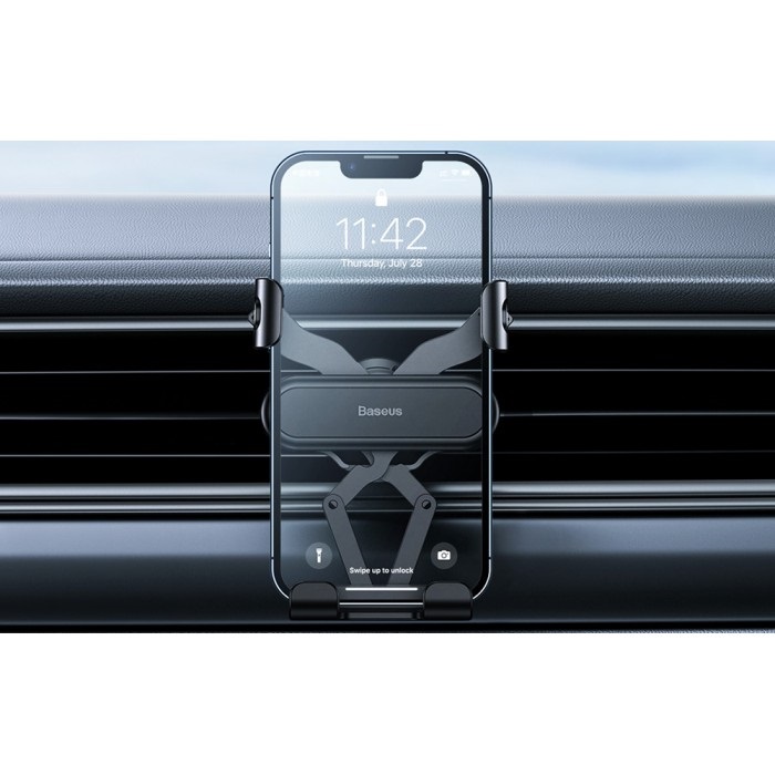 Автотримач для телефона Baseus Stable Gravitational Car Mount Lite (Air Outlet Version) black — фото 6