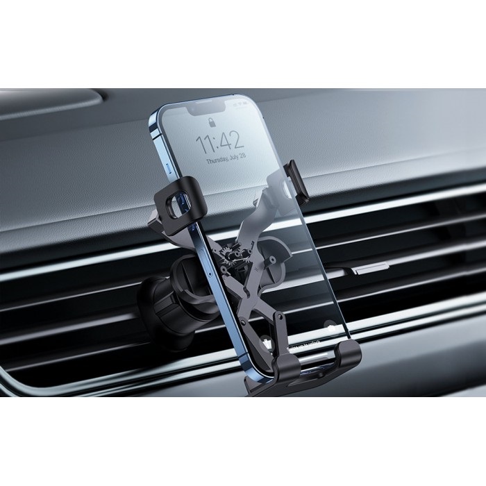 Автотримач для телефона Baseus Stable Gravitational Car Mount Lite (Air Outlet Version) black — фото 7