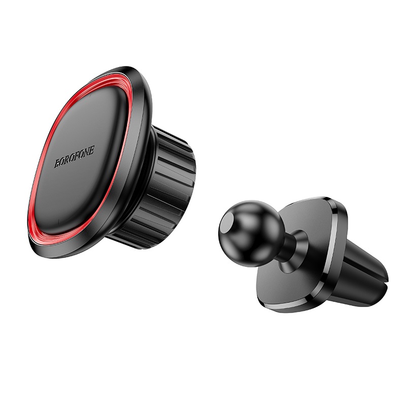 Автотримач для телефона BOROFONE BH124 Roman magnetic car holder (air outlet) Black and Red — фото 7