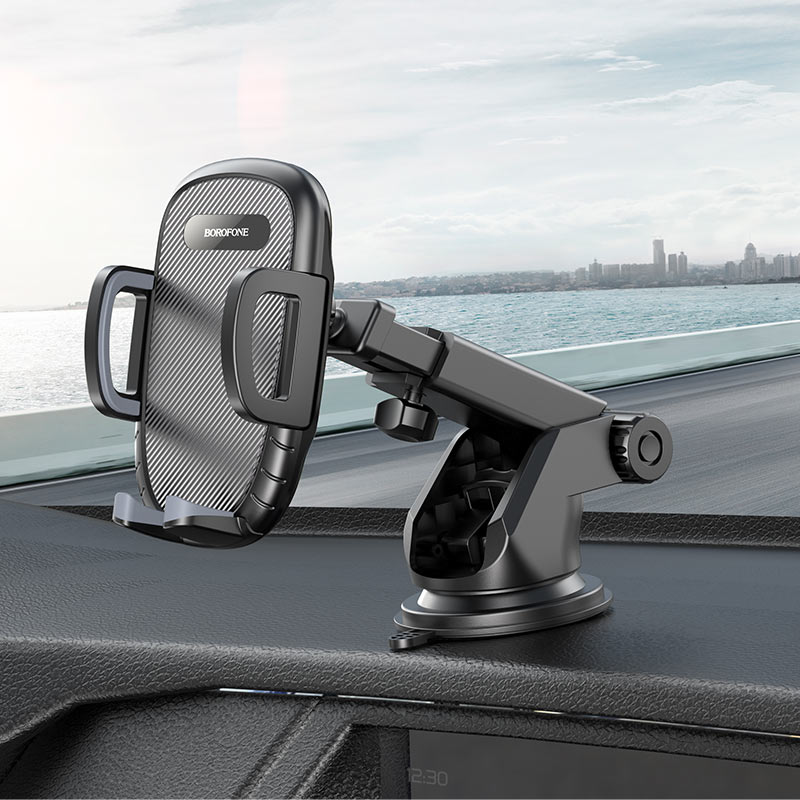 Автотримач для телефона BOROFONE BH53 Windy center console car holder Black Grey — фото 8