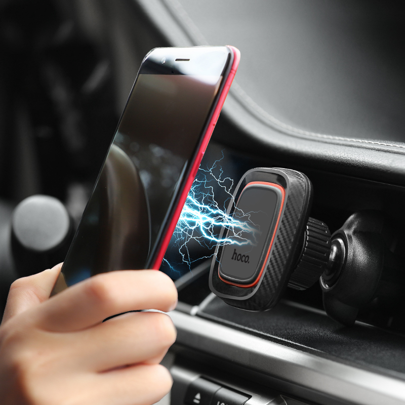 Автотримач для телефона HOCO CA23 Lotto series magnetic air outlet holder Black — фото 7