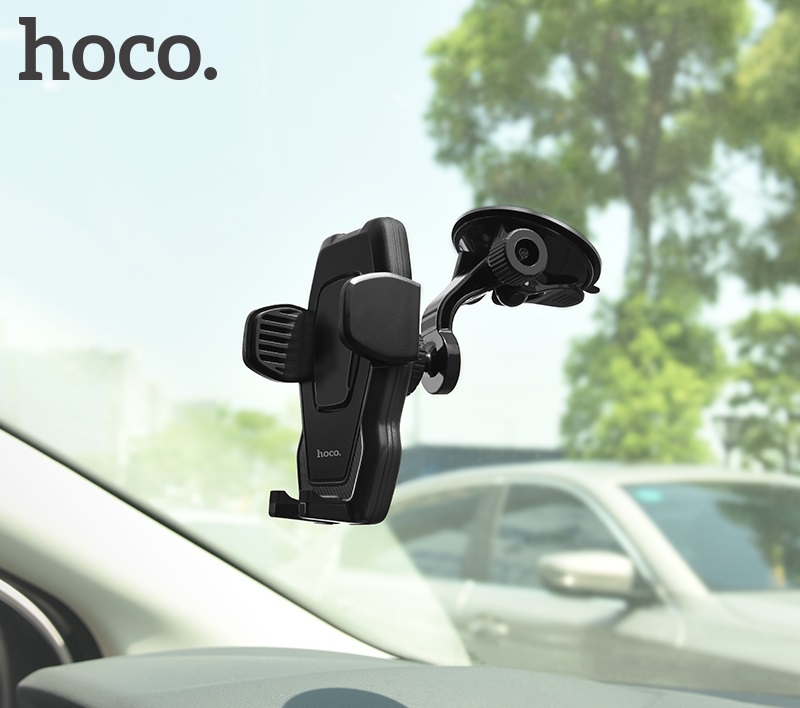 Автотримач для телефона HOCO CA31 cool run suction cup car holder Black — фото 8