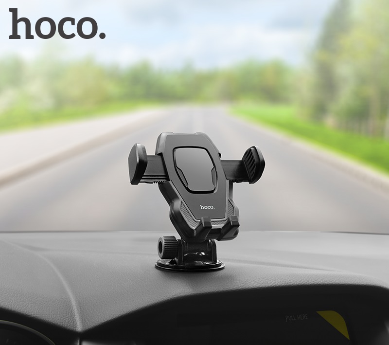 Автотримач для телефона HOCO CA31 cool run suction cup car holder Black — фото 9