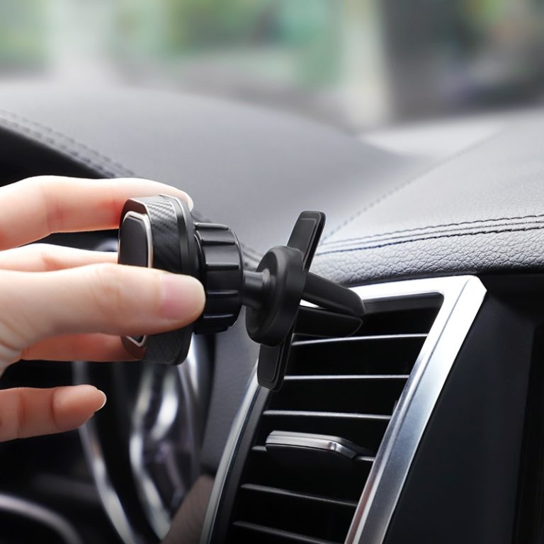 Автотримач для телефона HOCO CA52 Intelligent air outlet in-car holder Black+Gray — фото 7