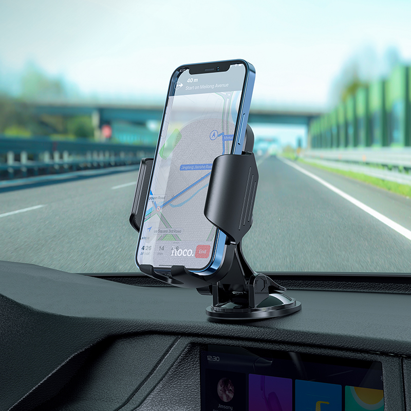 Автотримач для телефона HOCO CA82 Just fast suction cup car holder Black — фото 8