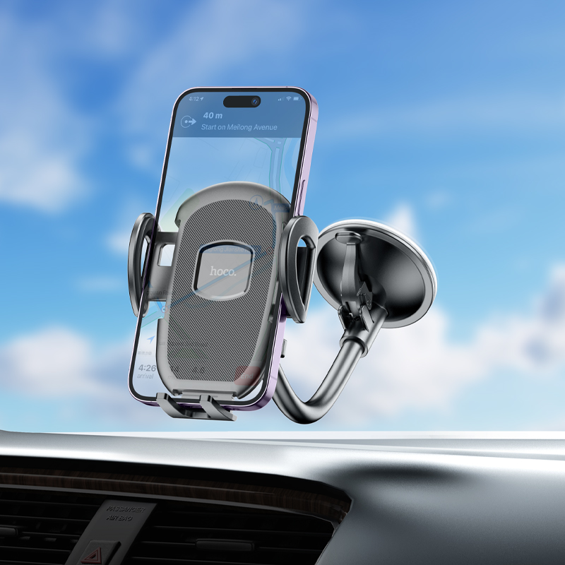 Автотримач для телефона HOCO H10 General car holder(windshield) Black — фото 8