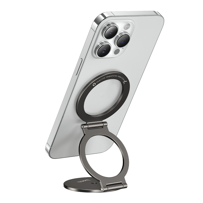 Автотримач для телефона HOCO H102 Whale magnetic ring holder(multi-scene) Metal Grey — фото 5