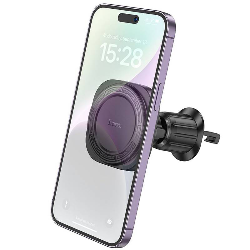 Автотримач для телефона HOCO H28 Rainbow ring magnetic car holder(air outlet) Black — фото 7