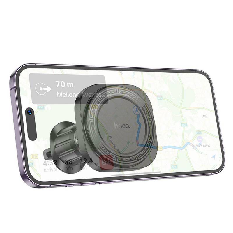 Автотримач для телефона HOCO H28 Rainbow ring magnetic car holder(air outlet) Black — фото 8