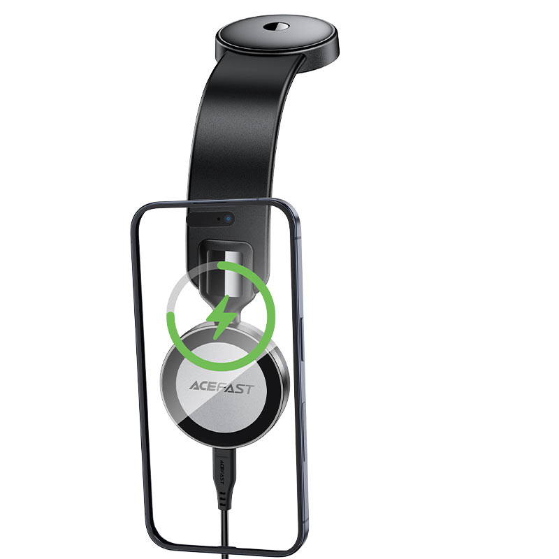 Автотримач для телефона з БЗП ACEFAST D37 magnetic wireless charging car holder for dashboard Black — фото 5