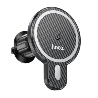 Автотримач для телефона з БЗП Hoco CA85 Ultra-fast magnetic wireless charging car holder Black